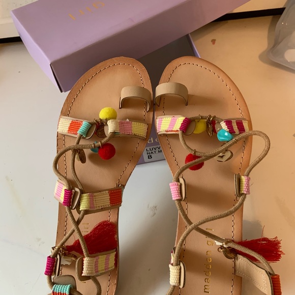Madden Girl Greece Pom Tass Lace Up Sandals - Picture 5 of 5